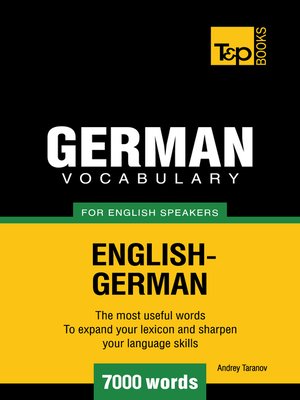 cover image of German Vocabulary for English Speakers
